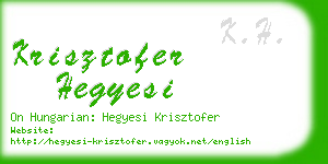 krisztofer hegyesi business card